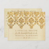 gouden Damask Vrijgezellenfeest Recept Kaarten (Voorkant / Achterkant)