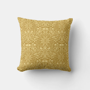 Gouden Damast Barok Bloemen Patroon Kussen