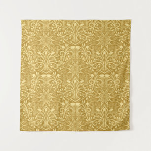 Gouden Damast Barok Bloemen Patroon Wandkleed