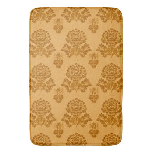 Gouden Damast Bloempatroon Badmat