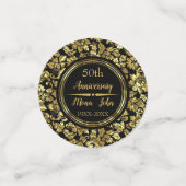 Gouden damast en gouden glitter verdeler confetti (Kleine voorkant)