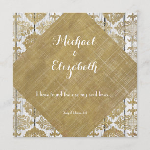  gouden damast en hout met bijbelvers kaart