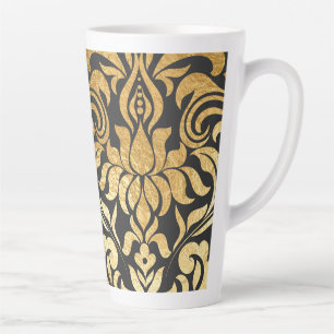 Gouden damast (passende journal beschikbaar) latte mok
