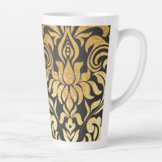 Gouden damast (passende journal beschikbaar) latte mok