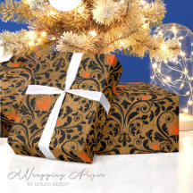 Gouden Damast Rozen Victoriaans Gotisch Vintage