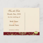Gouden damast, Save the Date Foto briefkaarten, Aankondigingskaart (Achterkant)