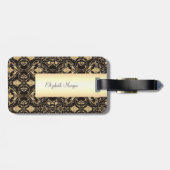  gouden damast wervelingen bagagelabel (Achterkant horizontaal)