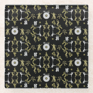 Gouden Danser Patroon Home Decor Glazen Onderzetter