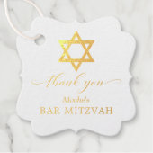 Gouden Davidster Bar Mitzvah Jongen Bedankt Bedankjes Labels (Voorkant)