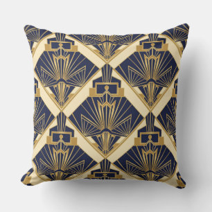 Gouden Deco Radiance – Luxe Geometrische Elegantie Kussen