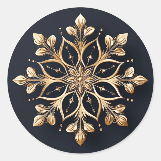 Gouden Decoratieve Bloem Sticker (Voorkant)