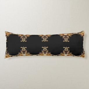 Gouden decoratieve bloemen body pillow lichaamskussen