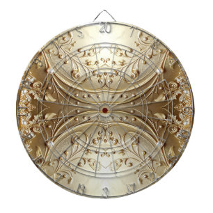 Gouden decoratieve bloemen dartbord