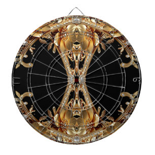 Gouden decoratieve bloemen dartbord