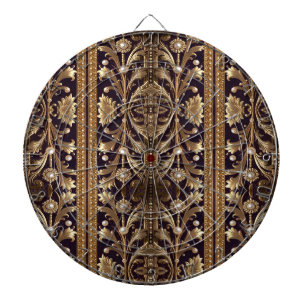 Gouden decoratieve bloemen dartbord
