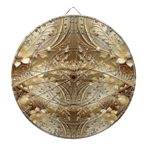 Gouden decoratieve bloemen dartbord