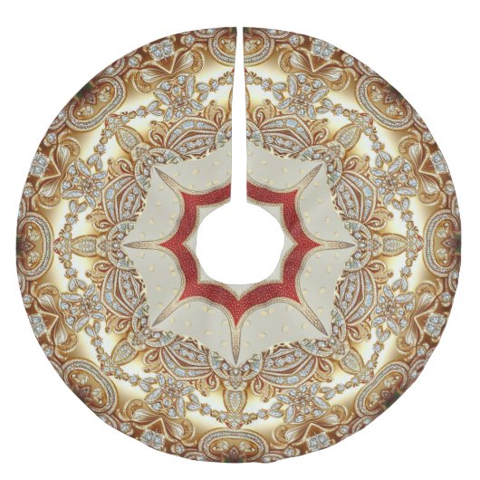 Gouden Decoratieve Boomrok Kerstboom Rok (Voorkant)
