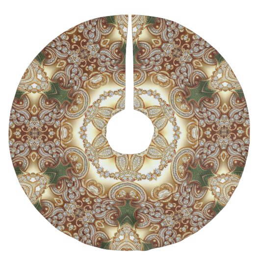 Gouden Decoratieve Boomrok Kerstboom Rok (Voorkant)
