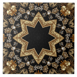 Gouden decoratieve keramische tegel tegeltje