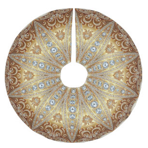 Gouden decoratieve kerstboomrok kerstboom rok