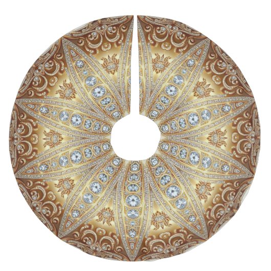 Gouden decoratieve kerstboomrok kerstboom rok (Voorkant)