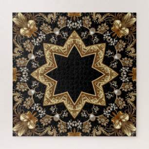 Gouden decoratieve legpuzzel