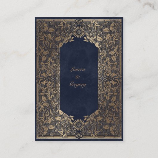  gouden decoratieve Receptiebijlage Kaart (Achterkant)