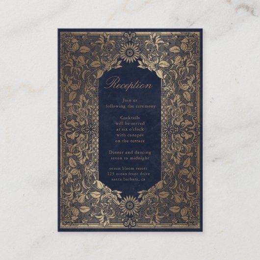  gouden decoratieve Receptiebijlage Kaart (Voorkant)