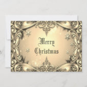 Gouden Decoratieve Vakantie Kerst Kaart (Voorkant)