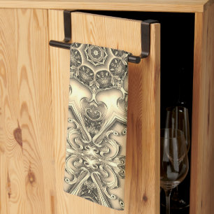 Gouden Decoratieve Vakantie Keuken Handdoek