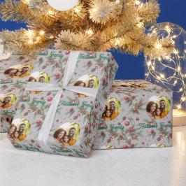 Gouden Dennenkader Cadeaupapier