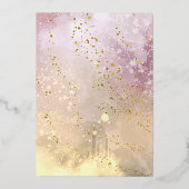 gouden details Eerste mededeling Folie Uitnodiging (Achterkant)