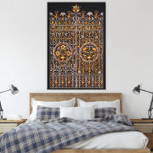 Gouden Deuropening Uitgerekte Canvas Print (Insitu (Slaapkamer))