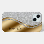 Gouden Diamant Bling Persoonlijk Script  Case-Mate iPhone Case (Achterkant (horizontaal))