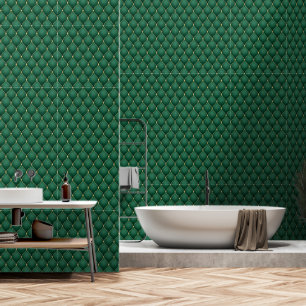 Gouden Diamant Donker Smaragd Groen Behang