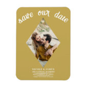Gouden Diamant Foto Bruiloft Save the Date Magneet (Verticaal)
