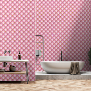Gouden diamant getuft blush roze behang
