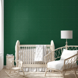 Gouden diamant getuft donker smaragd groen behang
