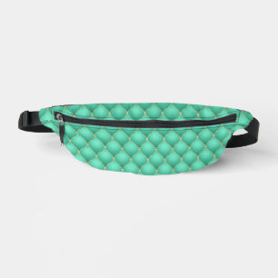 Gouden diamant getuft turquoise Fanny Pack Heuptasje