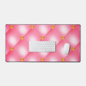 Gouden diamant getufte roze bureaumat (Keyboard & Muis)