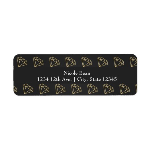 Gouden Diamant Modern Design Bachelorette Etiket (Voorkant)