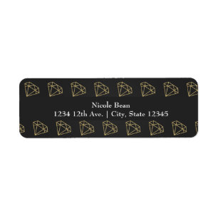 Gouden Diamant Modern Design vrijgezellenfeest Etiket