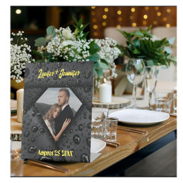 Gouden Diamant Moderne Elegante Aangepaste Huwelij Reclamebord Met Voetstuk