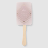 Gouden Diamant Roze Geometrisch Deco Gatsby Bruilo Handwaaier (Voorkant)