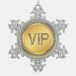 Gouden Diamant VIP Kerstmis Tin Sneeuwvlok Ornament