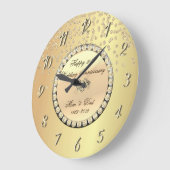 Gouden diamanten 25ste huwelijksverjaardag grote klok (Hoek)