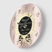 Gouden Diamanten Boog Confetti Roze Goud Trouwdag Grote Klok (Hoek)