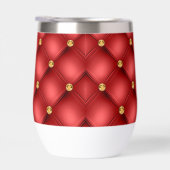 Gouden diamanten getuft leder rood (Rechts)