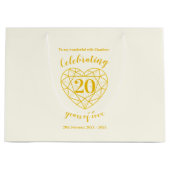 Gouden diamanten jubileum 20 jaar liefde groot groot cadeauzakje (Voorkant)