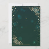 Gouden diamanten jurk tiara groene Quinceañera  Kaart (Achterkant)